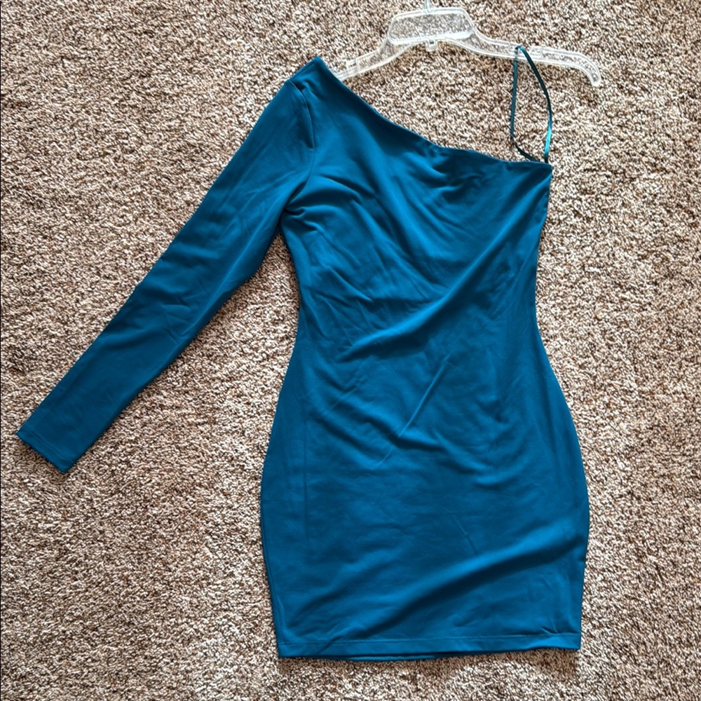 Susana Monaco Blue One-Shoulder Mini Dress